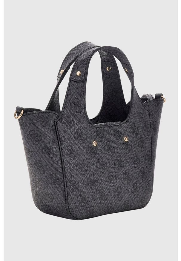 Guess - GUESS Czarna torebka damska Calista 2 In 1 Mini. Kolor: czarny. Materiał: skórzane. Rozmiar: małe