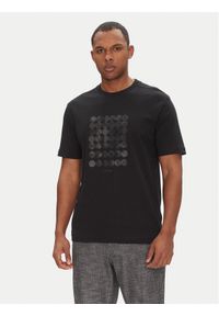BOSS T-Shirt Tee Print Striped C 50537845 Czarny Relaxed Fit. Kolor: czarny. Materiał: bawełna. Wzór: nadruk #1