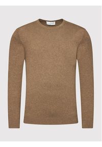 Selected Homme Sweter Berg 16074682 Brązowy Regular Fit. Kolor: brązowy. Materiał: bawełna #4