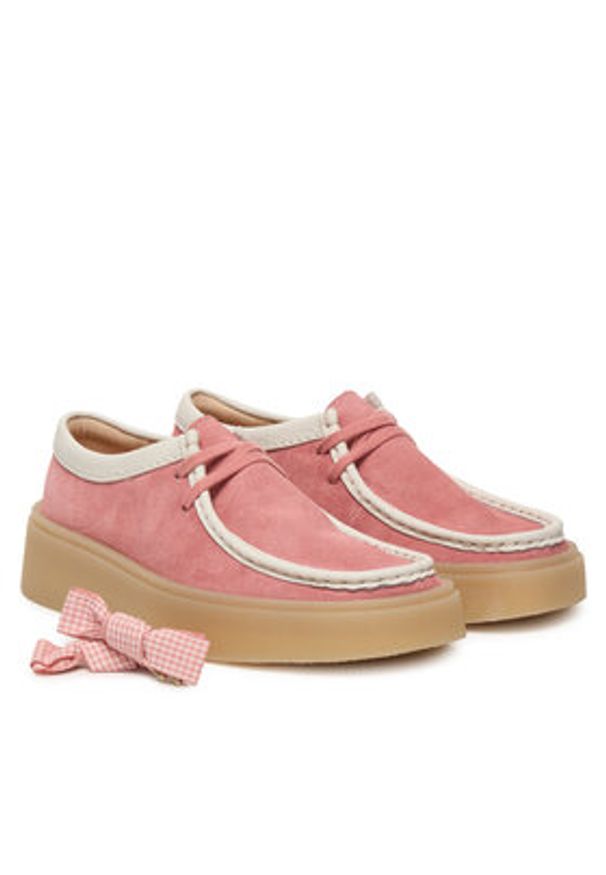 Clarks Półbuty Torview W 26186675 Różowy. Kolor: różowy. Materiał: skóra, zamsz