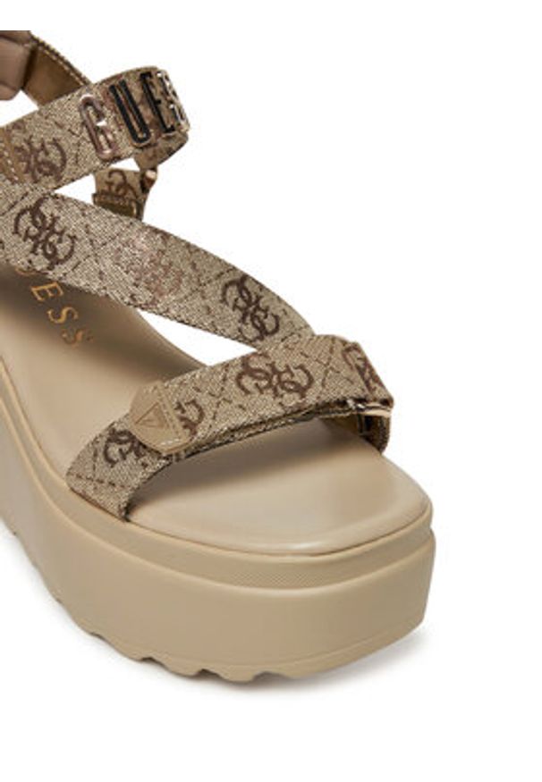 Guess Sandały FLJOCI LEL03 Złoty. Kolor: złoty. Materiał: skóra