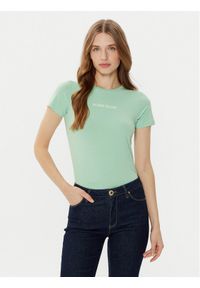 Guess Jeans T-Shirt W4YI01 J1314 Zielony Regular Fit. Kolor: zielony. Materiał: bawełna