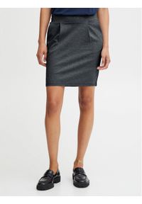 ICHI Spódnica mini 20105037 Szary Regular Fit. Kolor: szary. Materiał: syntetyk #1