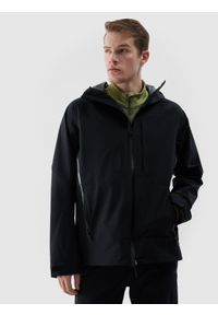 4f - 4F Kurtka trekkingowa wodoodporna membrana 15000 męska - czarna 3XL. Kolor: czarny. Materiał: dzianina, puch, hardshell, materiał, tkanina. Wzór: nadruk. Styl: klasyczny