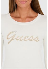 Guess - GUESS Beżowy sweter z cyrkoniami. Kolor: beżowy