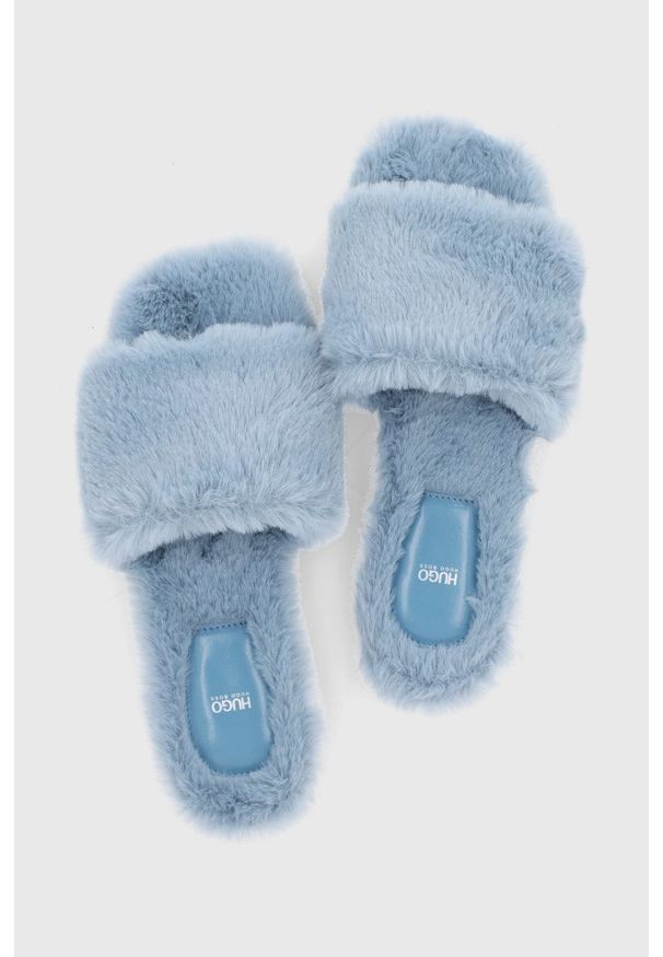 Hugo Kapcie Lola Slipper. Kolor: niebieski. Materiał: materiał. Wzór: gładki