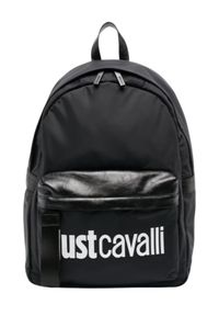 Just Cavalli - JUST CAVALLI Czarny plecak Range Institutional Logo. Kolor: czarny. Wzór: paski #4