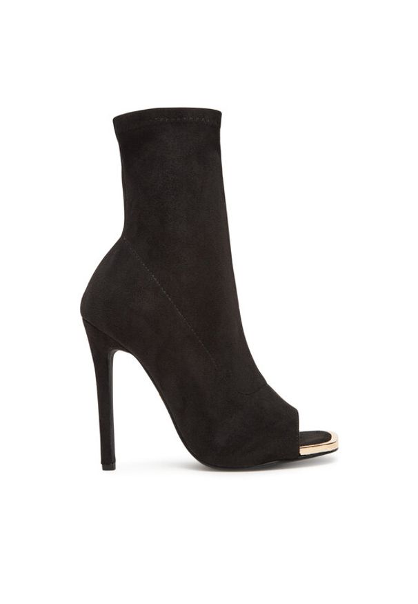 DeeZee Botki LW0606-1 Czarny. Kolor: czarny. Materiał: skóra