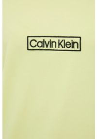 Calvin Klein Underwear bluza damska kolor żółty z aplikacją. Kolor: żółty. Materiał: poliester, dzianina. Długość rękawa: długi rękaw. Długość: długie. Wzór: aplikacja #4