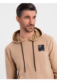 Ombre Clothing - Komplet dresowy męski bluza z kapturem + spodnie dresowe - brązowy V3 - Rozmiar: S. Okazja: na co dzień. Typ kołnierza: kaptur. Kolor: brązowy. Materiał: dresówka. Styl: casual #4