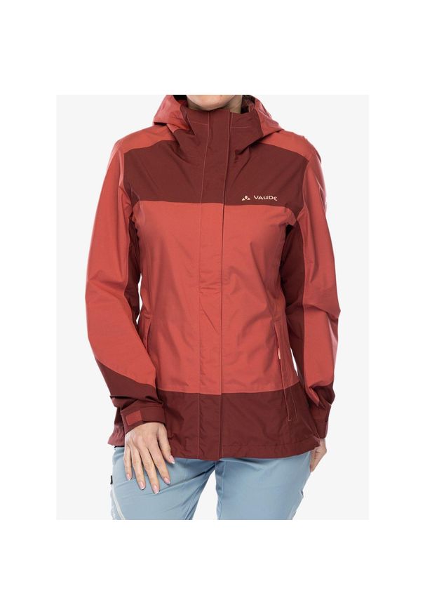 Kurtka przeciwdeszczowa damska Vaude Neyland 2.5L Jacket. Kolor: czerwony. Materiał: softshell. Sport: turystyka piesza