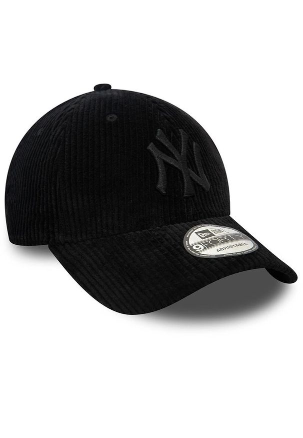 Czapka New Era Cord 9Forty New York Yankees 60565331 - czarna. Kolor: czarny. Materiał: bawełna. Styl: sportowy, casual, klasyczny