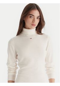 Tommy Jeans Sukienka dzianinowa Ess DW0DW21958 Écru Slim Fit. Materiał: bawełna #4