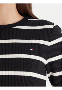 TOMMY HILFIGER - Tommy Hilfiger T-Shirt WW0WW47308 Czarny Slim Fit. Kolor: czarny. Materiał: wiskoza #4