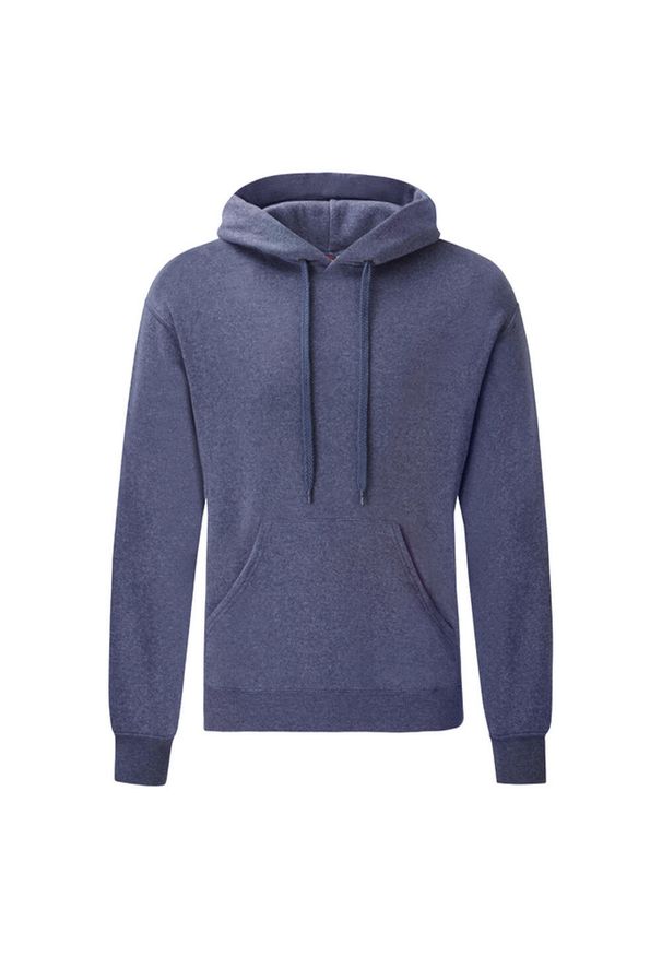 FRUIT OF THE LOOM - Męska Klasyczna Bluza Z Kapturem. Typ kołnierza: kaptur. Kolor: niebieski