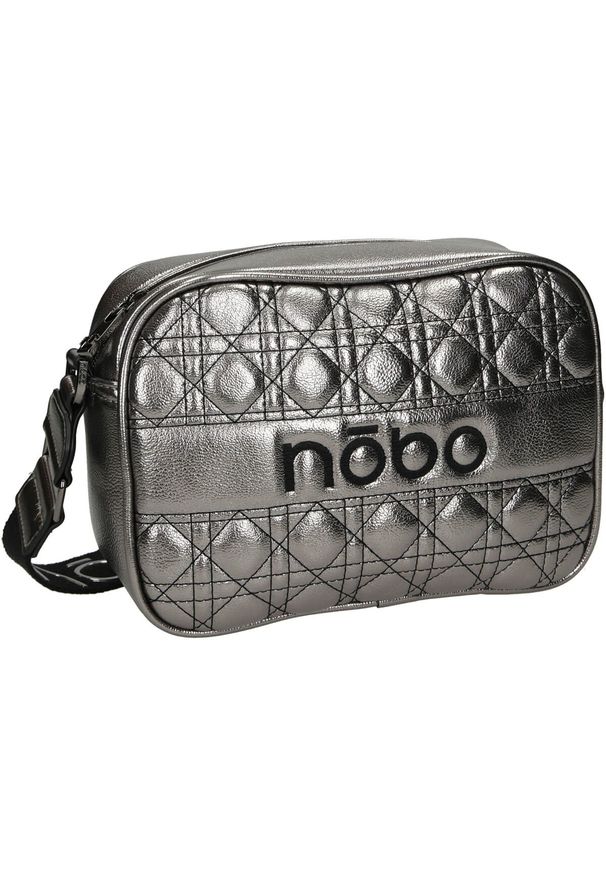 Inna - Torebka damska Nobo listonoszka mała pikowana srebrna. Kolor: srebrny. Materiał: pikowane. Styl: elegancki