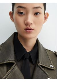 mango - Mango Kurtka z imitacji skóry Aurora 57067714 Khaki Oversize. Kolor: brązowy. Materiał: skóra, syntetyk #4