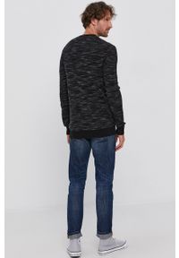 Sisley - Sweter z domieszką wełny. Kolor: czarny. Materiał: wełna. Długość rękawa: długi rękaw. Długość: długie. Wzór: ze splotem #5