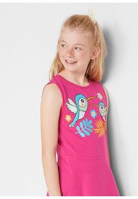 bonprix - Sukienka z dżerseju (3 szt.), z bawełny organicznej. Kolor: zielony. Materiał: jersey, bawełna. Wzór: nadruk #2