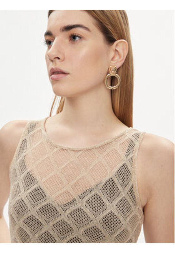 Liu Jo Sukienka letnia VA4002 J4666 Złoty Slim Fit. Kolor: złoty. Materiał: wiskoza. Sezon: lato
