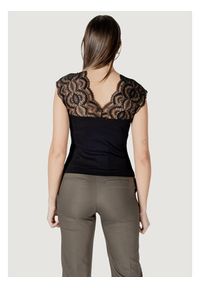 Morgan De Toi Podkoszulek 251-DELI Czarny Casual Fit. Okazja: na co dzień. Kolor: czarny. Styl: casual