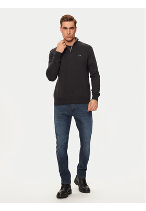 La Martina Sweter ZMS003 YW091 Szary Regular Fit. Kolor: szary. Materiał: bawełna