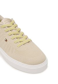 TOMMY HILFIGER - Tommy Hilfiger Sneakersy Knit Cupsole FW0FW09289 Beżowy. Kolor: beżowy. Materiał: materiał #3
