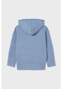 Mayoral bluza bawełniana dziecięca z kapturem z nadrukiem. Typ kołnierza: kaptur. Kolor: niebieski. Materiał: bawełna. Wzór: nadruk #2