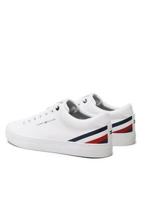 TOMMY HILFIGER - Tommy Hilfiger Sneakersy Th Hi Vulc Core Low Stripes FM0FM04735 Biały. Kolor: biały. Materiał: materiał #5