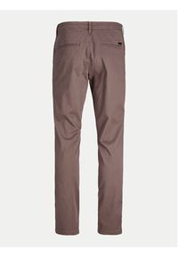 Jack & Jones - Jack&Jones Chinosy Marco 12150148 Brązowy Slim Fit. Kolor: brązowy. Materiał: bawełna #3
