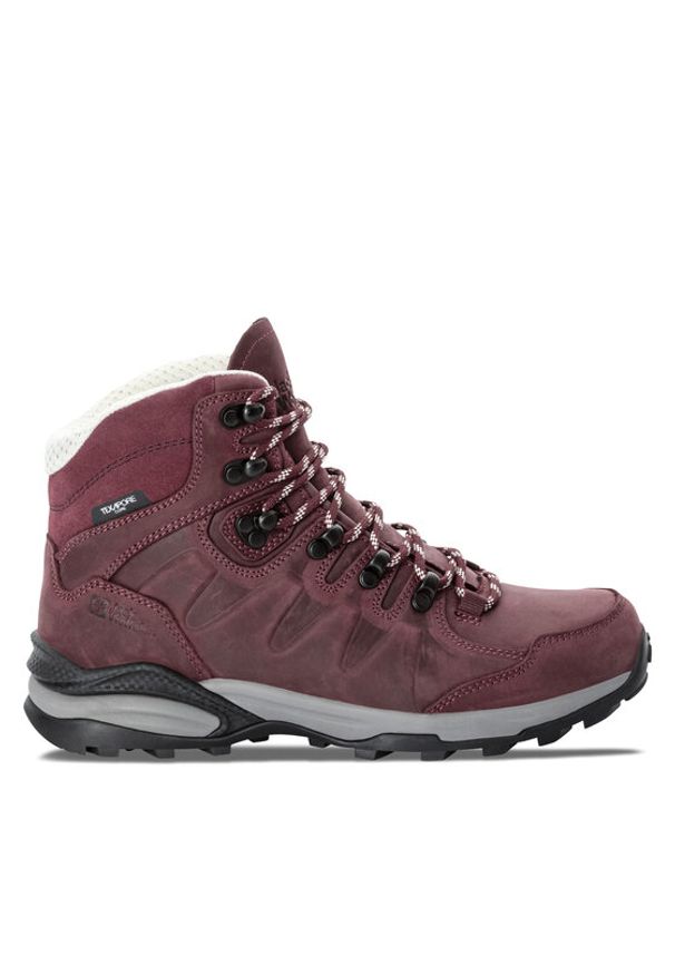 Jack Wolfskin Trekkingi Refugio Prime Texapore Mid W 4059701 Bordowy. Kolor: czerwony. Materiał: skóra, nubuk