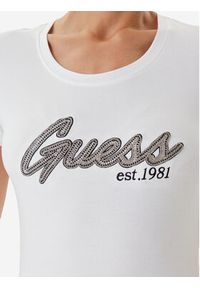 Guess T-Shirt W5YI16 J1314 Biały Regular Fit. Kolor: biały. Materiał: bawełna
