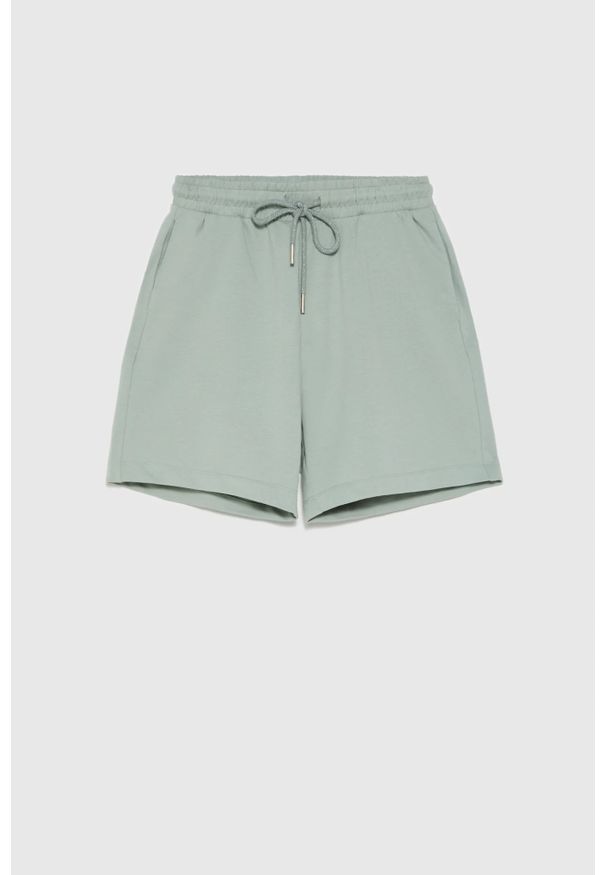 MOODO - Bawełniane szorty oliwkowe. Kolor: oliwkowy. Materiał: bawełna