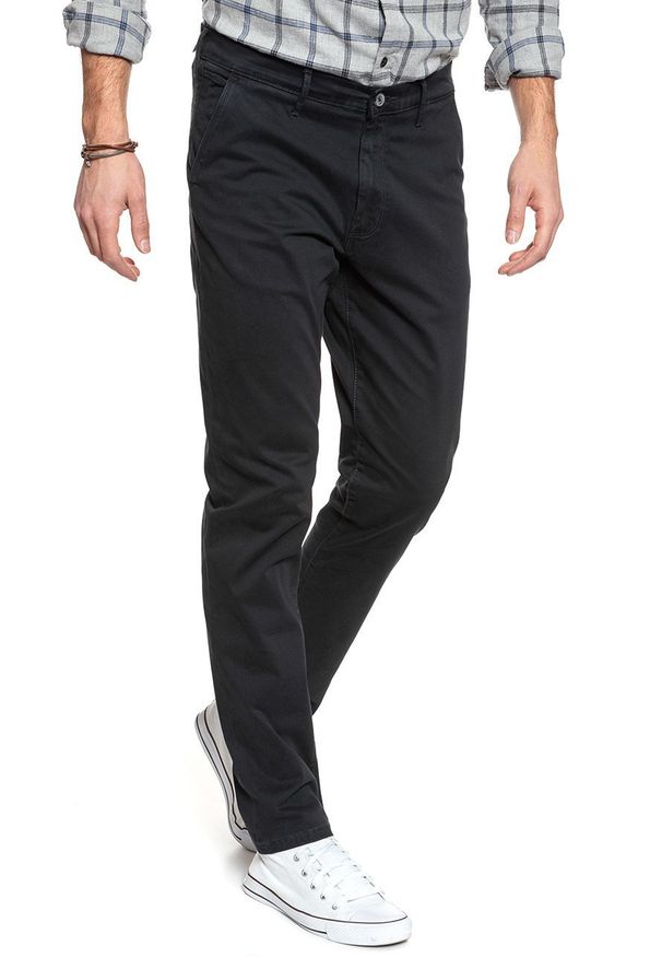Wrangler - WRANGLER SPODNIE MĘSKIE CHINO DARK NAVY W16LA1XAE 112127300. Materiał: materiał