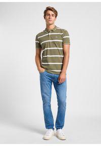 Lee - MESKA KOSZULKA LEE PIQUE POLO MERCANTILE GREEN STRIPE 112363858. Typ kołnierza: polo #4