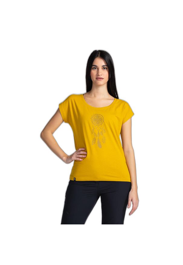 Koszulka damska Kilpi Roane. Kolor: żółty. Sport: turystyka piesza