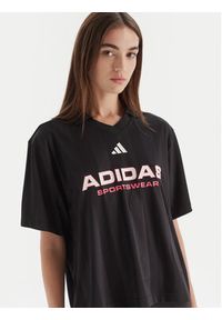 Adidas - adidas Polo Tiro JN2749 Czarny Loose Fit. Typ kołnierza: polo. Kolor: czarny. Materiał: syntetyk #4