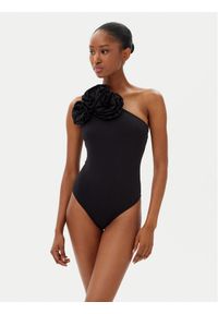 Karl Lagerfeld - KARL LAGERFELD Body A2W17005 Czarny Slim Fit. Typ kołnierza: dekolt w karo. Kolor: czarny. Materiał: bawełna