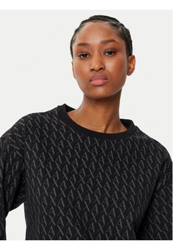 Armani Exchange Bluza 8NYMLG YJE5Z 1200 Czarny Regular Fit. Kolor: czarny. Materiał: bawełna