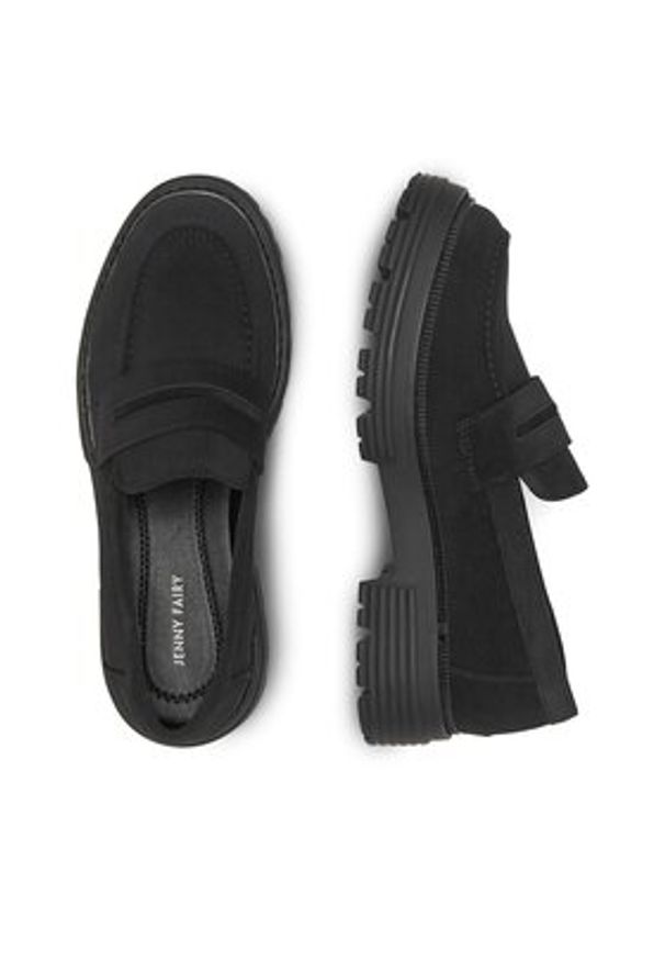 Jenny - JENNY Loafersy MOLLIE WS6211-07 Czarny. Kolor: czarny. Materiał: materiał