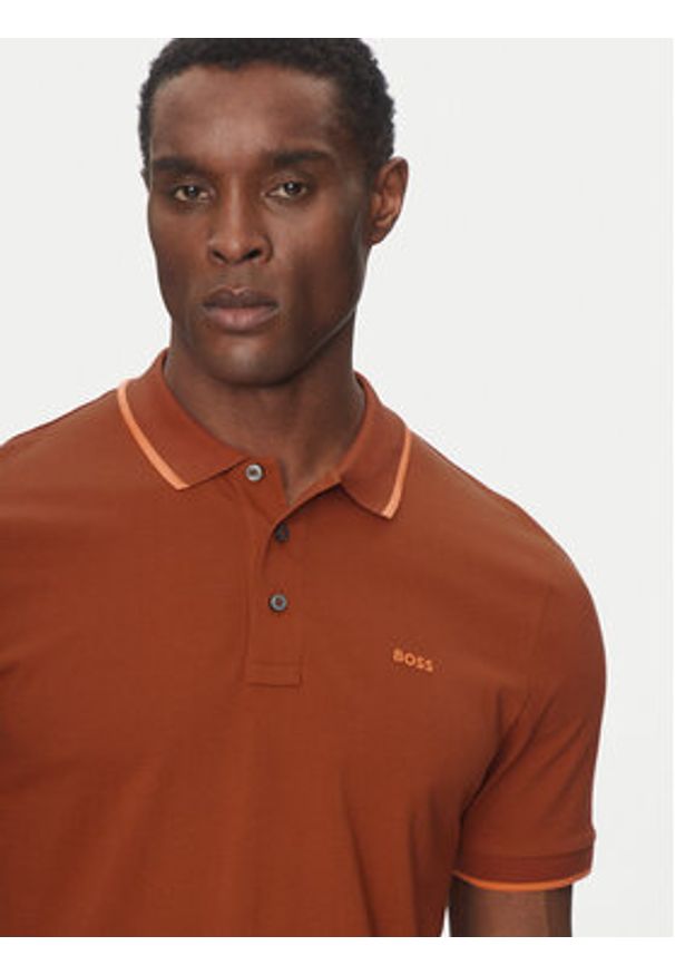 BOSS Polo Parlay 190 50494697 Pomarańczowy Regular Fit. Typ kołnierza: polo. Kolor: pomarańczowy. Materiał: bawełna