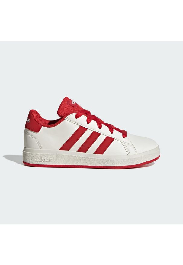 Adidas - Buty Grand Court Lifestyle Tennis Lace-Up. Kolor: czerwony, biały, wielokolorowy, czarny. Materiał: materiał. Sport: turystyka piesza