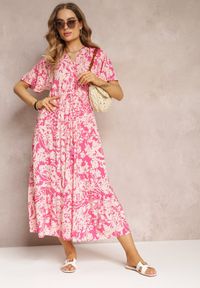 Renee - Różowa Sukienka Humina. Kolor: różowy. Materiał: tkanina. Sezon: lato