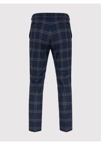Pako Lorente - PAKO LORENTE – Granatowe spodnie garniturowe w kratę. Kolor: niebieski. Materiał: wełna, poliester, elastan #4