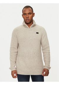 G-Star RAW - G-Star Raw Sweter D25123-D754 Beżowy Regular Fit. Kolor: beżowy. Materiał: syntetyk