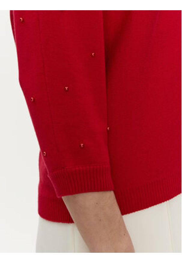 Tatuum Sweter Perlo T2424.090B Czerwony Regular Fit. Kolor: czerwony. Materiał: syntetyk