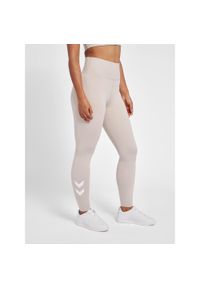 Damskie wysokie legginsy Hummel MT Grace. Kolor: szary. Materiał: materiał. Wzór: jodełka, nadruk. Sport: fitness #1