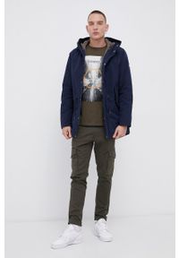 Jack & Jones - Kurtka. Okazja: na co dzień. Typ kołnierza: kaptur. Kolor: niebieski. Materiał: materiał. Wzór: gładki. Styl: casual #2