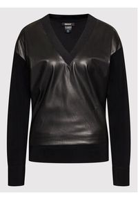 DKNY Bluzka P1RHZC90 Czarny Regular Fit. Kolor: czarny. Materiał: syntetyk #2