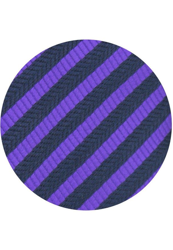 Klasyczny Krawat Klubowy - Alties - Fioletowy, Drobny Prążek. Kolor: fioletowy. Materiał: tkanina. Wzór: prążki. Styl: klasyczny